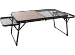 Tavolo Da Campeggio - Tavolo Pieghevole Regolabile In Altezza Per Esterni - Leggero E Portatile - Con Borsa Per Il Trasporto - Portata Massima 30 Kg - Lega Di Alluminio E Mdf - Nero + Marrone Scuro