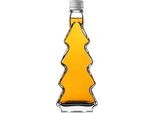 Bottiglia Di Vetro - A Forma Di Albero Di Natale - 200 Ml - Tappo A Vite - Adatta Al Contatto Con Gli Alimenti (Fcm) - 1 Pezzo - Bianca