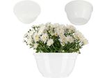 Vaso Per Fiori Per Cimitero/Lapide - Vaso Per Piante In Plastica - Dimensioni Xxl - Forma A Conchiglia - Per Esterni - Bianco