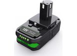 Batteria Di Ricambio - 18 V Li-Ion - 3000 Mah - Compatibile Con P107/P108/RB18L50 - Per Utensili A Batteria - 1 Pezzo - Viola
