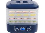Essiccatore Automatico - Essiccatore Per Alimenti - 5 Ripiani - Display Led - 160 W - Timer 1-48 Ore - Temperatura 35-70 °C - 220 V - Blu