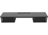 Supporto Per Monitor - Organizer Da Scrivania - 2 Cassetti - 100×24×14,4 Cm - Per Monitor/Laptop Da 25–51 Cm - Nero