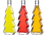 Bottiglia Di Vetro A Forma Di Albero Di Natale - Bottiglia - Volume 200 Ml - Fcm - Tappo A Vite - Confezione Da 10 - Oro