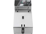 Friggitrice Professionale - Friggitrice Elettrica Da Tavolo - 6 L - 2500 W - 220 V Spina Ue - Termostato 60-200 °C - Protezione Contro Il Surriscaldamento - Acciaio Inossidabile IPX3 - Grigio Chiaro