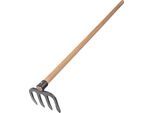 Zappa Da Giardino - Coltivatore A Quattro Rebbi - Acciaio - 15X17 Cm - Con Manico