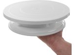 Piatto Da Torta - Piatto Girevole Per Torte - Vetro - Rotondo - 28 Cm - Adatto Al Contatto Con Gli Alimenti - Bianco