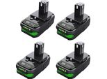 Batteria Ricaricabile Agli Ioni Di Litio Da 18 V - Batteria Di Ricambio Compatibile Con P107 P108 RB18L50 - 3000 Mah - Confezione Da 4 - Per Utensili A Batteria - Rosa