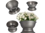Coprivaso Per Fiori - Vaso Da Fiori - Diametro 18 Cm - Taglia L - Argento