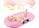 Bilancia Digitale Per Neonati - Bilancia Per Neonati E Animali Domestici - Display Led - Funzione Tara - Bilancia Per Allattamento - Abs - Con Asciugamano E Righello - Rosa