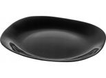 Piatto - Piatto Piano/Piatto Da Pranzo - 28 Cm - Rotondo - Vetro - Piatto - Motivo A Piastrelle - Nero