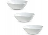 Set Di Insalatiere - Ciotole In Vetro - Set Da 3 - 16 Cm - Per Zuppe E Snack - Bianco