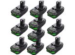 Pacco Batterie Per Utensili Elettrici - Batteria Di Ricambio Li-Ion Da 18 V - 3,0 Ah Confezione Da 10 - Compatibile Con P107 P108 RB18L50 - Arancione