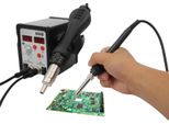 Stazione Di Saldatura Smd - Pistola Ad Aria Calda E Saldatore - Potenza 750 W - Display Led - Ac 220 V 50 Hz - Otto Livelli Di Aria - Ugelli 10/8/5 Mm - Nero