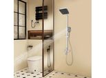 Sistema Doccia - Montaggio A Parete Con Doccia A Pioggia E Doccetta - 3 Vie/Modalità - Regolabile In Altezza Da 80 A 110 Cm - Soffione A 360° - Tubo Flessibile Da 1,5 M - Soffione Quadrato - Rosso