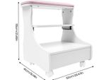 Carrello Per Pediluvio - Poggiapiedi Per Pedicure/Manicure - Con Rotelle - Poggiapiedi - Per Centri Estetici E Spa - Da Montare Autonomamente - Rosa