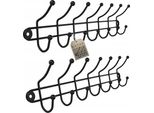 Appendiabiti - Gancio Da Parete - Set Da 2 - Stile Loft - Nero