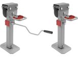 Set Di Cric - Cric A Manovella - 2 Pezzi - Regolabile In Altezza Da 42 A 56 Cm - Portata 1-2 T - Acciaio Al Carbonio - Per Roulotte, Camper, Rimorchi - Grigio