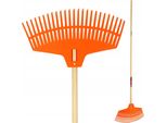 Rastrello Da Giardino - Rastrello Per Foglie - Manico In Legno - Lunghezza Manico 160 Cm - Per Foglie E Erba