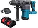 Martello Perforatore - A Batteria - 18 V Senza Spazzole - 2 Batterie - 10 J Di Energia Di Percussione - 3300 Giri/Min - Diametro Di Foratura 26 Mm - Blu