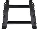 Supporto Per Manubri - Supporto A 10 Livelli - Salvaspazio - Capacità Di Carico 150 Kg - 8 Ripiani Laterali + 2 Ripiani Centrali - Acciaio Al Carbonio E Gomma - Nero