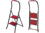 Scala A Pioli - Scala Pieghevole - 2 Gradini - Acciaio - Uso Domestico - Portata 150 Kg