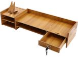 Supporto Per Monitor - Supporto Per Schermo E Laptop Con Cassetto - Rialzo Per Monitor, Contenitore Salvaspazio, Per Laptop/Monitor Da 25,4-50,8 Cm, Robusto - Giallo