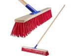 Scopa Stradale - Scopa Spingibile - Setole In Nylon Rigide - Larghezza Di Lavoro 70 Cm - Per Uso Esterno - Rosso