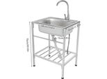 Lavello Indipendente - Vasca Singola - Acciaio Inox - Con Rubinetto - 1 Foro - Montaggio