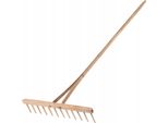 Rastrello Per Fieno, Erba E Foglie - Rastrello In Legno Con Manico - Largo - Leggero - 65 X 158 Cm
