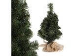 Albero Di Natale - Albero Di Natale Artificiale Da Tavolo - Altezza 60 Cm - Piccolo - Con Sacchetto Di Iuta - Verde