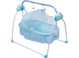 Sdraietta Elettrica - Culla/Culla Da Camera - Telecomando - 5 Velocità - Musica - Timer - Pieghevole - Portata Massima 20 Kg - Blu
