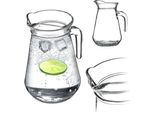 Brocca In Vetro - Caraffa Per Acqua - 1,3 L - Con Manico - Per Acqua, Succhi, Limonata, Composte - Fcm