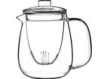 Teiera In Vetro - Teiera Con Filtro/Infusore - Capacità 600 Ml - Per Tè Sfuso E Tisane - Adatta Al Contatto Con Gli Alimenti Fcm