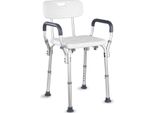 Sedia Da Doccia - Per Doccia/Vasca Da Bagno - Con Braccioli E Schienale - Portata Massima 136 Kg - Regolabile In Altezza - Telaio In Alluminio - Non Pieghevole - Richiede Assemblaggio