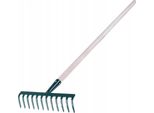 Rastrello Da Giardino - Rastrello Manuale - 12 Denti - Manico In Legno - Per Erba E Foglie