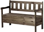 Panchina Da Giardino - Panchina In Legno - Con Schienale - 120 Cm - Con Contenitore - Per Terrazza E Balcone - Marrone