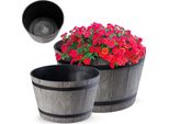 Vaso Da Fiori/Vaso Per Piante - Vaso In Plastica - Piccolo - Per Interni E Giardino - Grigio Scuro