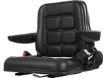 Sedile Ergonomico Per Carrelli Elevatori - Universale Per Trattori/Utv/Atv - Schienale Regolabile - Braccioli - Cintura Di Sicurezza - Pelle Pvc - Nero
