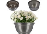 Vaso Da Tomba - Vaso Da Fiori In Plastica - Per Cimitero/Lapide - Ø 13 Cm - Taglia Xxl - Grigio