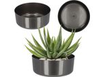 Coprivaso - Vaso Da Fiori - Diametro 23 Cm - Piccolo - Per Fiori - Grigio Scuro