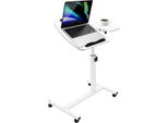 Tavolino Per Laptop - Tavolino Da Letto - Regolabile In Altezza Da 60 A 95 Cm - Inclinabile A 360° - Piano Del Tavolo 60×40 Cm - Portata 7,5–10 Kg - Mdf E Acciaio Al Carbonio - Bianco