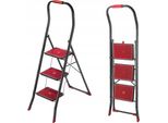 Scala A Pioli - Scala Pieghevole Per Uso Domestico - 3 Gradini - Acciaio - Portata Massima 150 Kg - Ingombro Ridotto