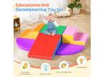 Mattoncini In Schiuma Per Bambini - Set Di 6 Mattoncini Da Costruzione - Morbida Schiuma Di Lattice - Giocattoli Didattici - Per Neonati E Bambini Piccoli - Per Interni - Rosso