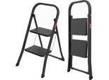 Edilizia | Scala Domestica - Nera - 2 Gradini - Altezza Fino A 2,47 M - Portata Fino A 150 Kg