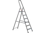 Edilizia | Scala - Acciaio - 6 Gradini - Grigio - Altezza Di Lavoro 3,2 M - Portata 125 Kg - Pieghevole