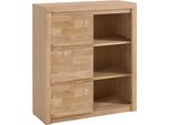 Highboard Otto Home "Silkeborg", Braun (Eiche Teilmassiv), B:90Cm H:100Cm T:35Cm, Holz Teilmassiv, Sideboards, Highboard, Breite 90 Cm