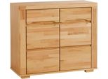 Kommode Otto Home "Denis", Beige (Kernbuche Teilmassiv), B:98,5Cm H:85Cm T:40Cm, Holz Teilmassiv, Sideboards, Kommode, Breite 98,5 Cm