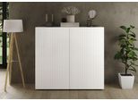 Highboard Home Affaire "Rio, HöHe 111 Cm, Breite 120 Cm, Stauraumschrank, Kommode, 2 TüRen", Weiß (Weiß Hochglanz Lack, Front Mit Geriffelter Struktur), B:121Cm H:111Cm T:42Cm, Sideboards, Highboard, Geriffelte Mdf-Fronten, Modern U. Elegant, Viel Stauraum
