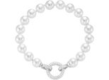 Perlenarmband Firetti "Schmuck Geschenk Silber 925 Armschmuck Armband Armkette Glitzer", Weiß (Silberfarben, Kristallweiß, Weiß, Kristallweiß), ArmbäNder, Damen, 19Cm, Baumwolle Perlen Silber 925 (Sterlingsilber), Baumwolle, Perlen, Silber 925 (Sterlingsilber), Perlenarmband, Mit Zirkonia (Synth.) - Mit Muschelperle