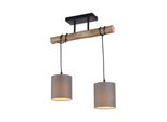 Just Light Deckenleuchte "Tribu", Grau (Taupe), 2, 1 Stk., Leuchten, Exklusivee27, Pendellampe Esszimmerlampe Pendelleuchte